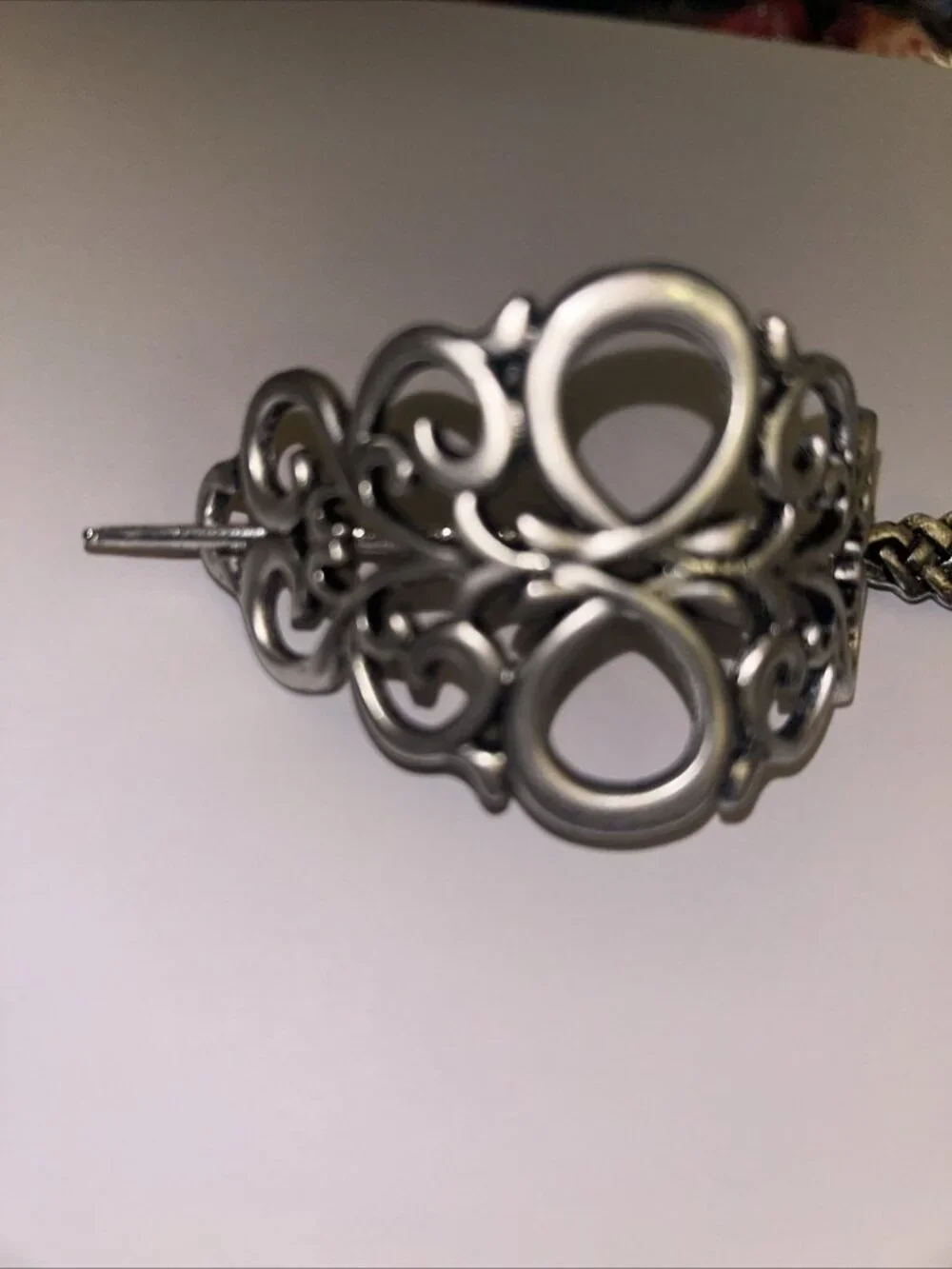 Celtic Hair Barrette Clip Antique Silver Zinc Alloy Celtic Medieval Design
